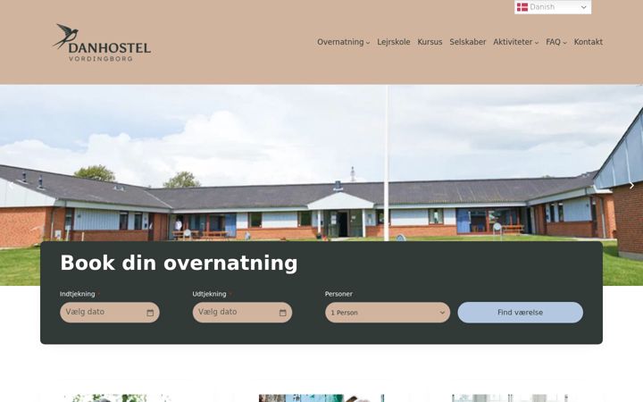 Screenshot of danhostel-vordingborg.dk