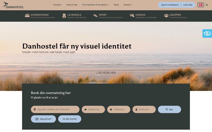 Screenshot of danhostel.dk