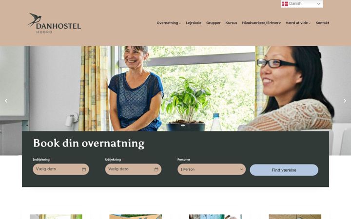 Snímek obrazovky danhostelhobro.dk