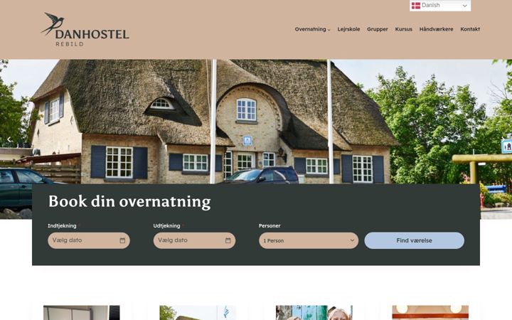 Screenshot of danhostelrebild.dk