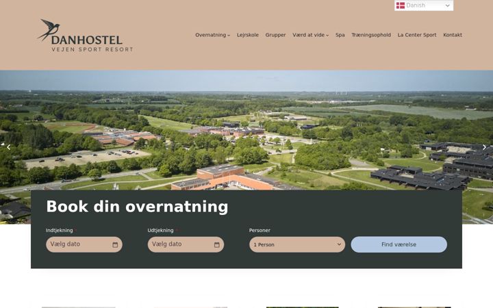 Snímek obrazovky danhostelvejen.dk