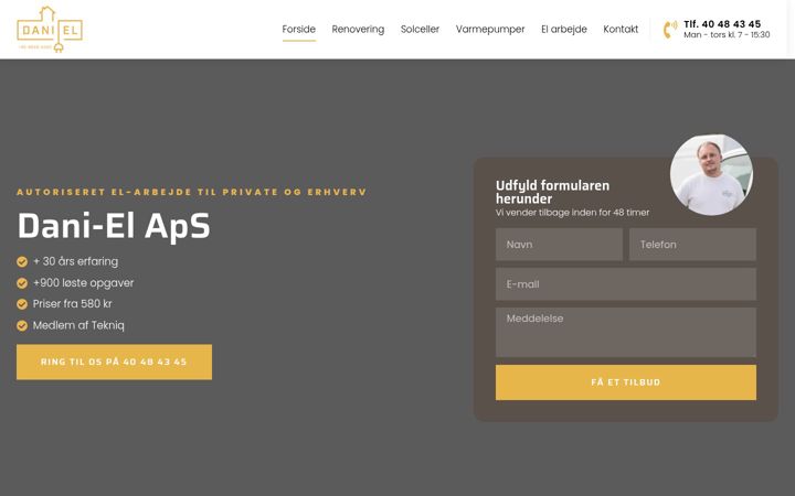 Screenshot stránky dani-elaps.dk