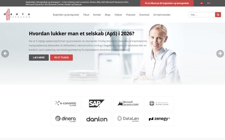 Snímek obrazovky daniaregnskab.dk