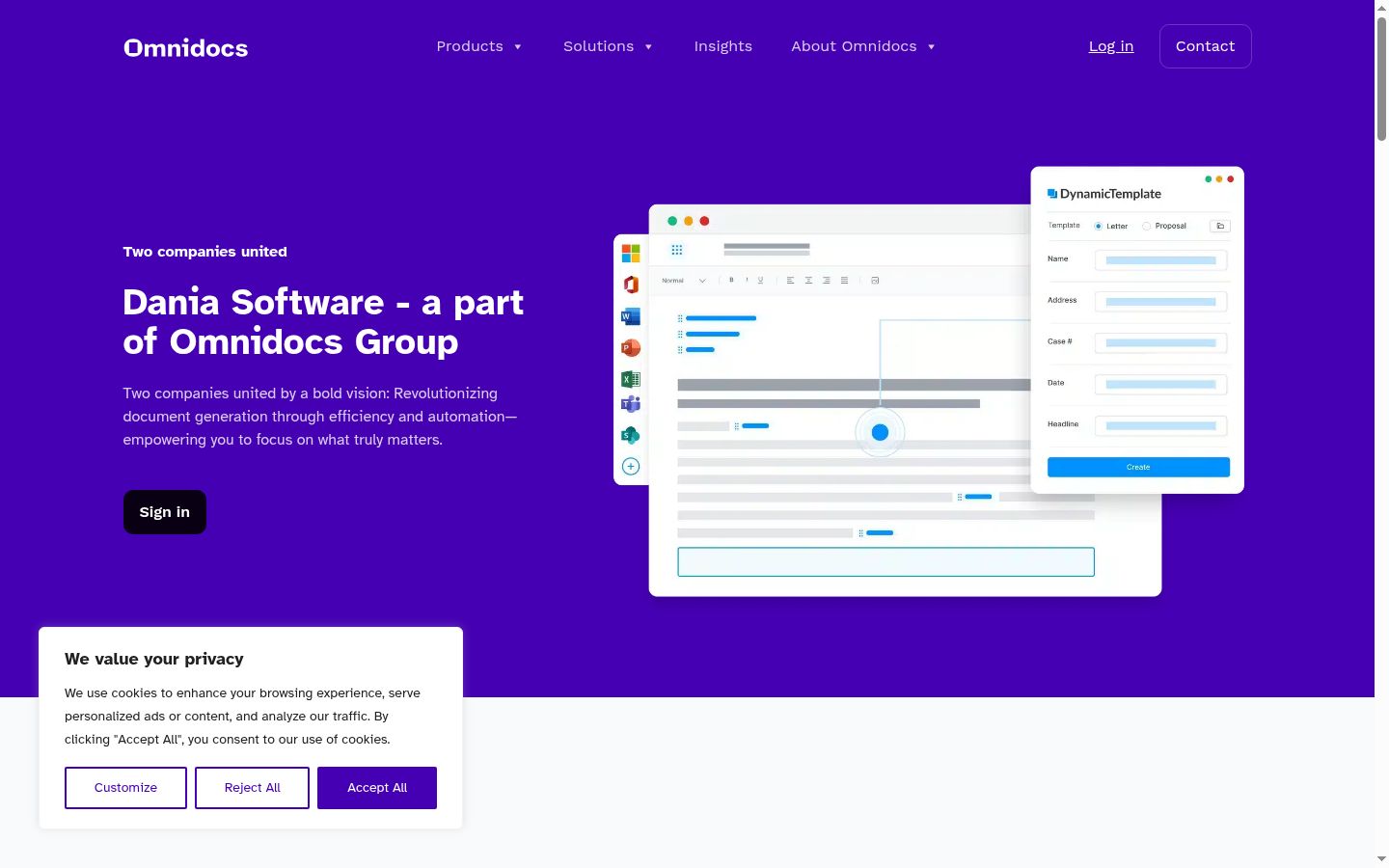 Screenshot of the consent banner shown before any interaction
