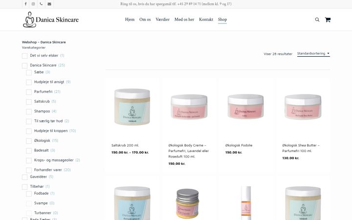 Screenshot of danicaskincare.dk