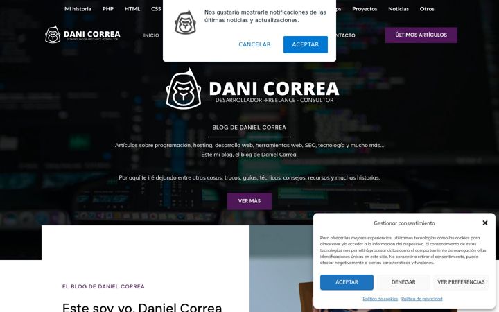 Captură de ecran a danicorrea.es