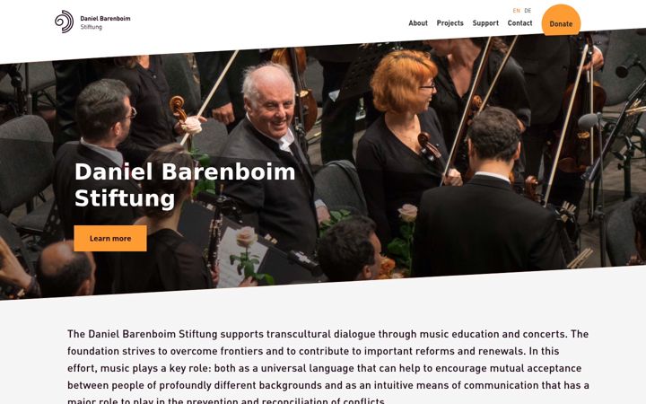 Screenshot of daniel-barenboim-stiftung.org