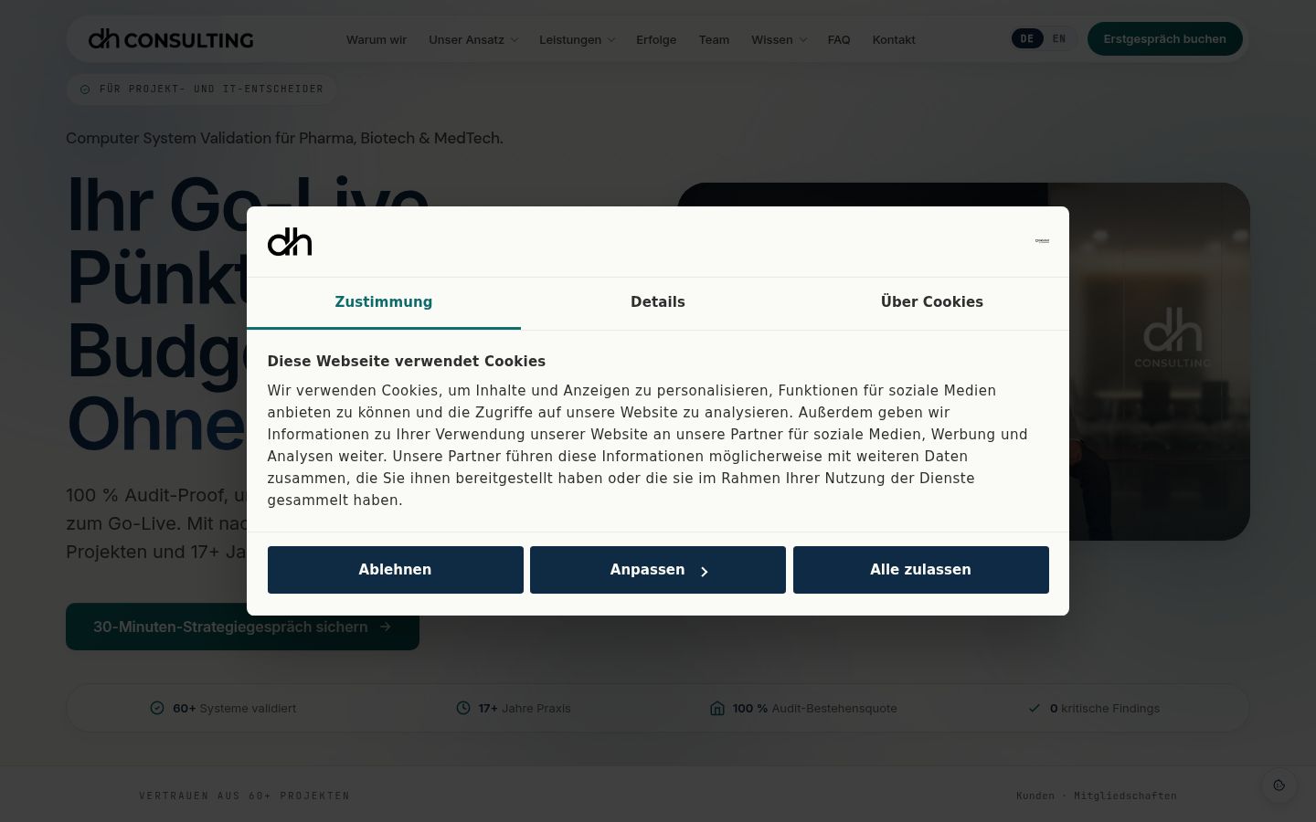 Capture d'écran de la bannière de consentement affichée avant toute interaction