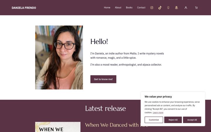 Screenshot of danielafrendo.com