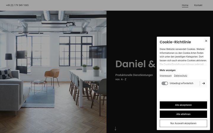 Screenshot of danielanddux.com