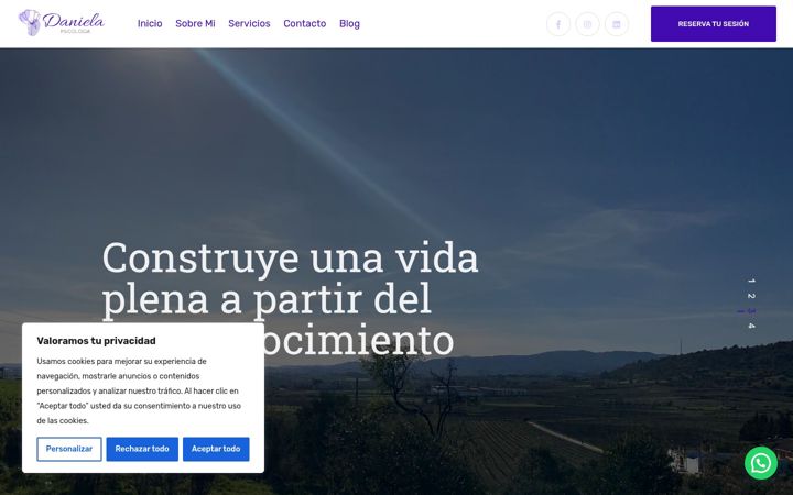 Captură de ecran a danielapsicologia.es