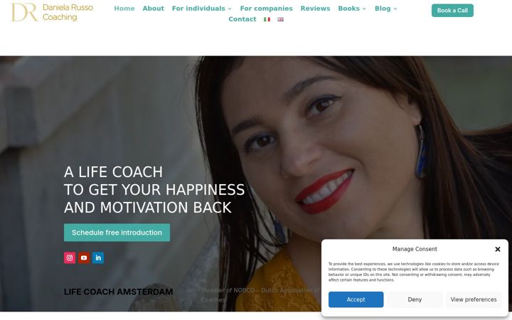 Screenshot von danielarussocoaching.nl