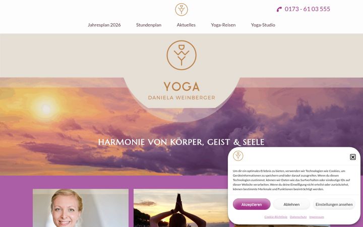 Screenshot of danielaweinberger-yoga.de