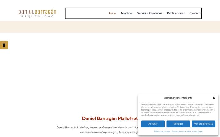 Screenshot of danielbarraganarqueologia.com
