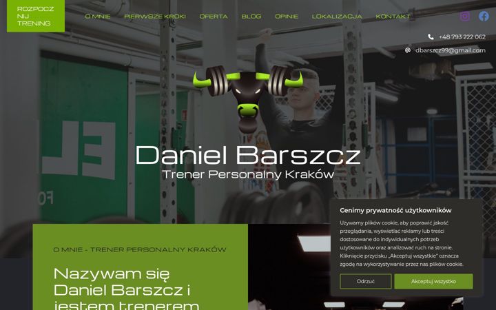 Screenshot of danielbarszcz.com.pl