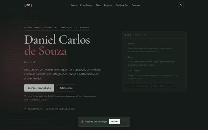 Skærmbillede af danielcarlos.com.br