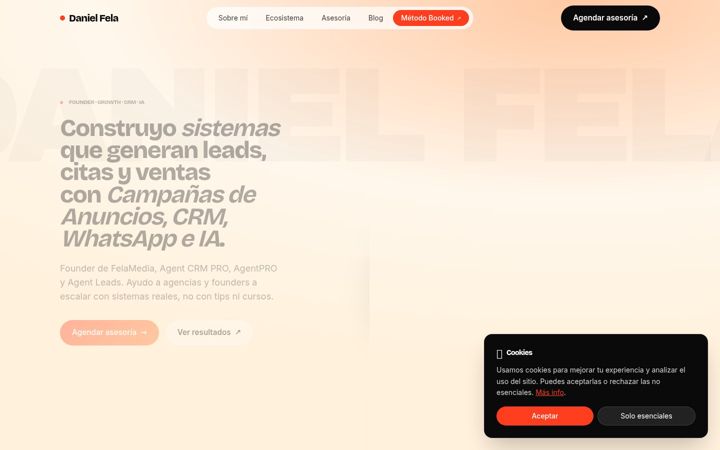 Screenshot of danielfela.com
