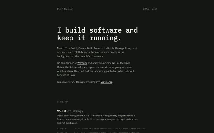 Screenshot of danielgietmann.com