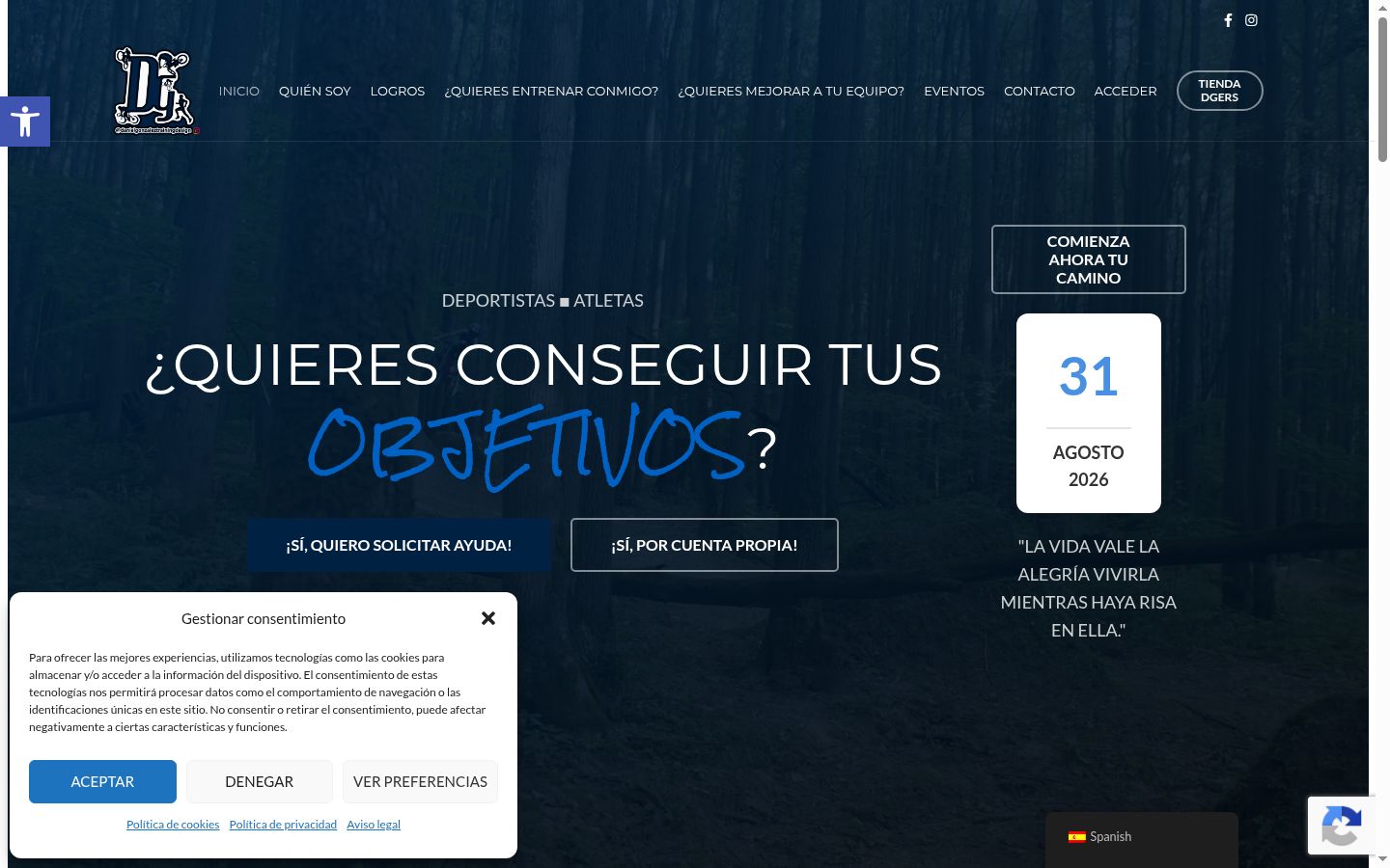 Screenshot del banner di consenso mostrato prima di qualsiasi interazione