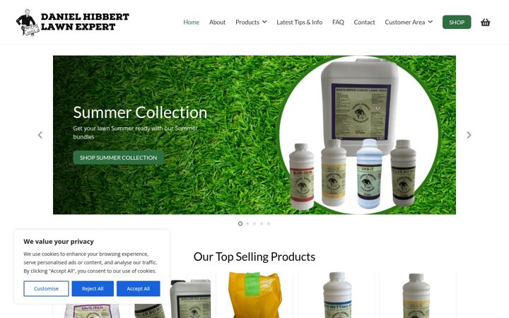 Screenshot of danielhibbertlawnexpert.co.uk