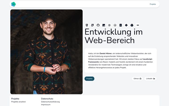 Screenshot of danielhilmer.de