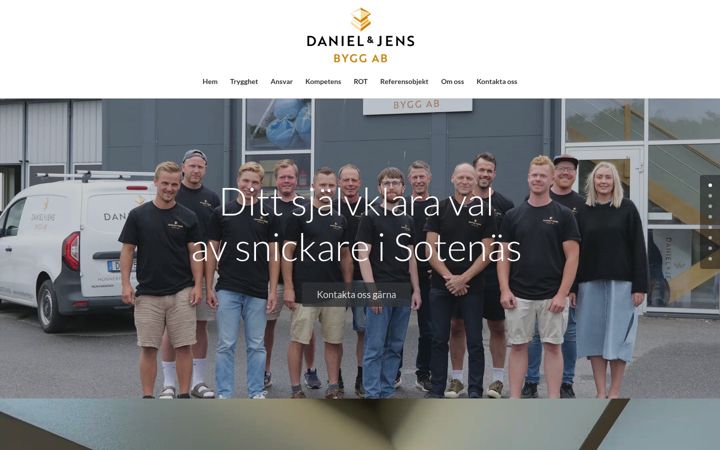 Screenshot of danieljensbygg.se