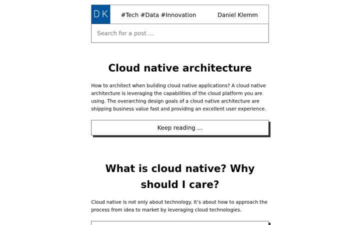 Screenshot of danielklemm.com