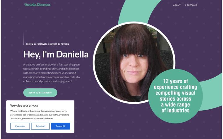 Snímek obrazovky daniella-sharman.co.uk