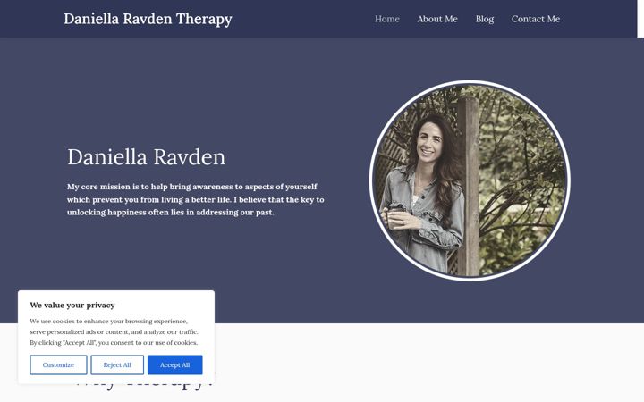Screenshot of daniellaravdentherapy.com