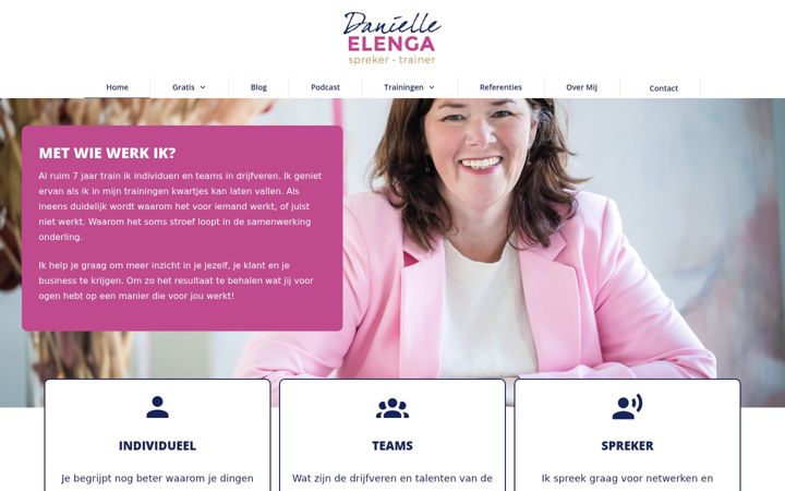 Screenshot von danielle-elenga.nl