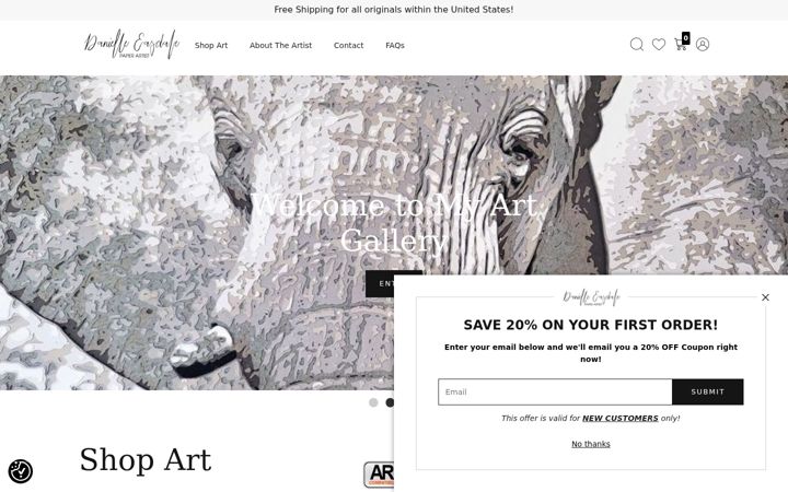 Screenshot of danielleeasdale.com