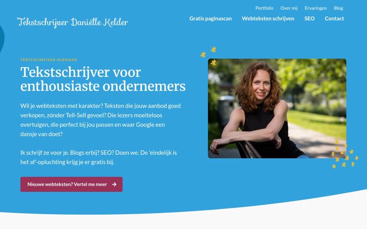 Captura de ecrã de daniellekelder.nl