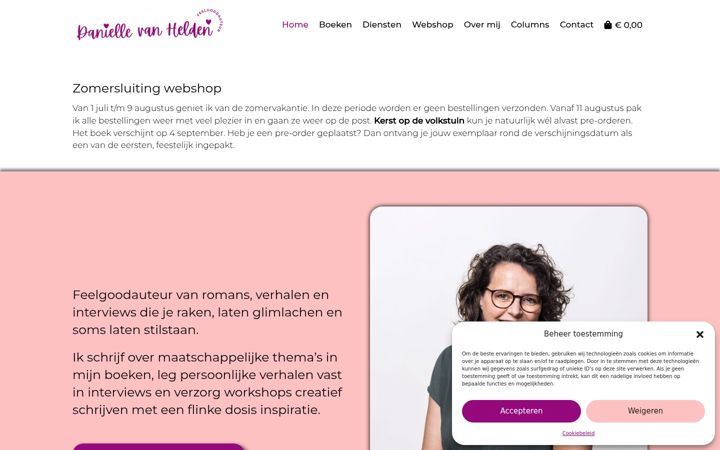 Captura de ecrã de daniellevanhelden.nl