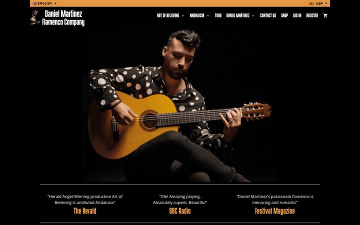 Screenshot of danielmartinezflamenco.com