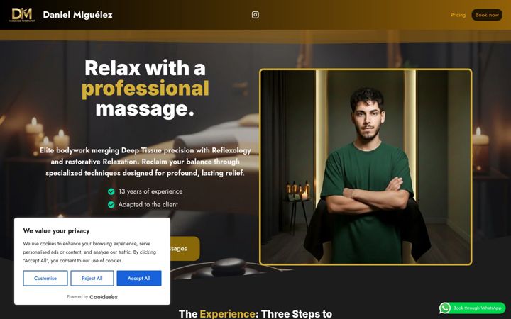 Screenshot of danielmiguelezmassage.com