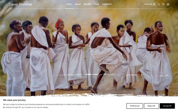 Screenshot of danielnjorogeart.com