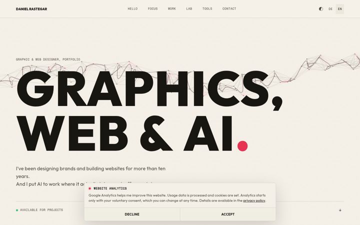Screenshot of danielrastegar.com