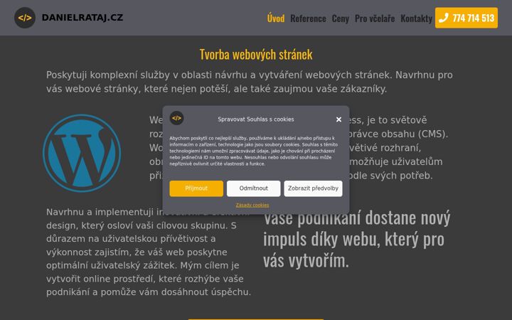Capture d'écran de danielrataj.cz