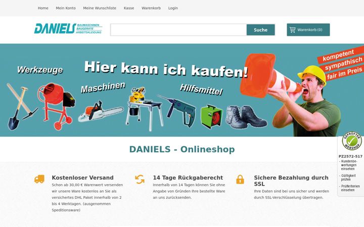 Screenshot of daniels-onlineshop.de
