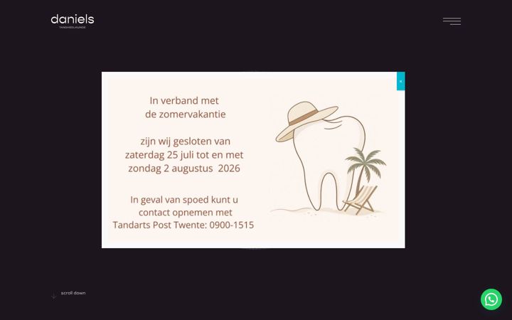 Captura de ecrã de daniels-tandheelkunde.nl