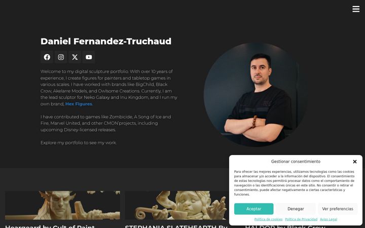 Screenshot of danielsculpture.com