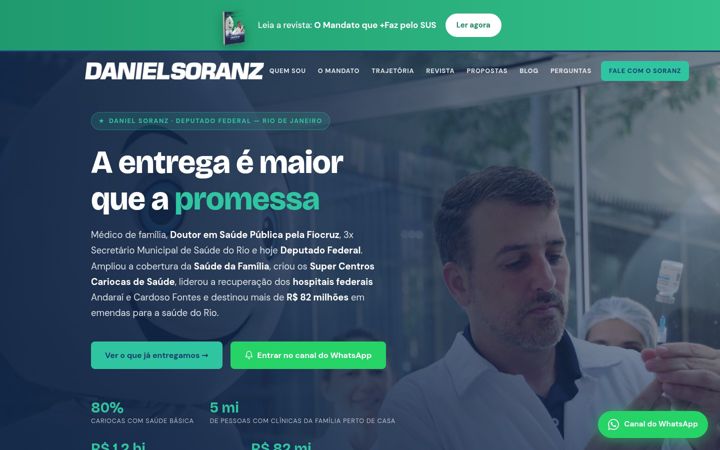 Screenshot stránky danielsoranz.com.br