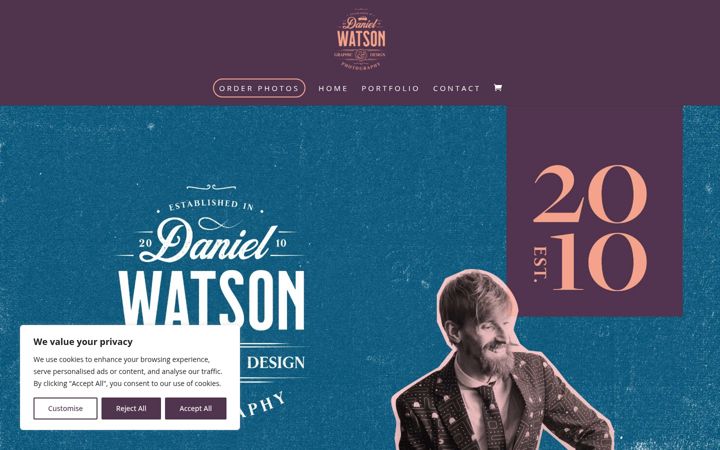 Screenshot of danielwatsonphotography.co.uk