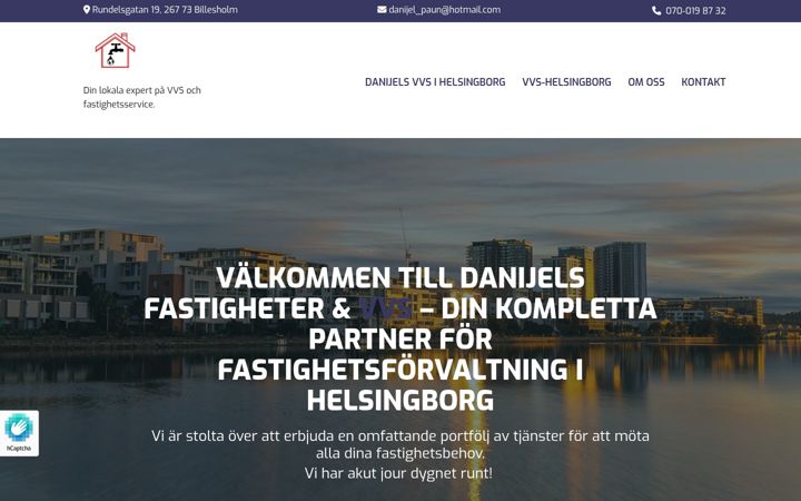 Screenshot of danijelsfastigheterochvvs.se