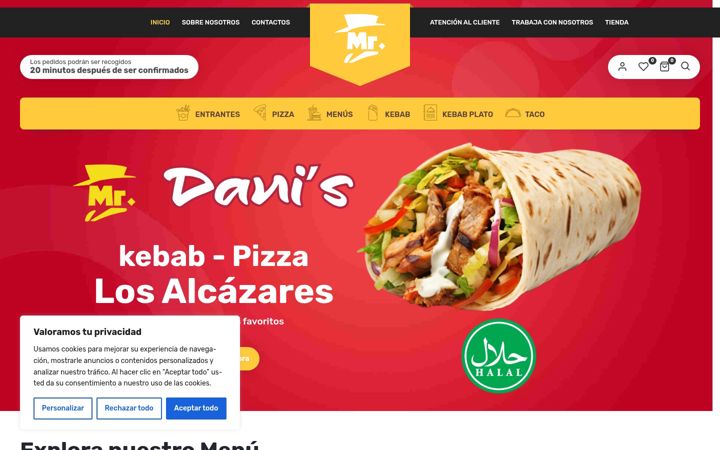 Skærmbillede af danikebab.es