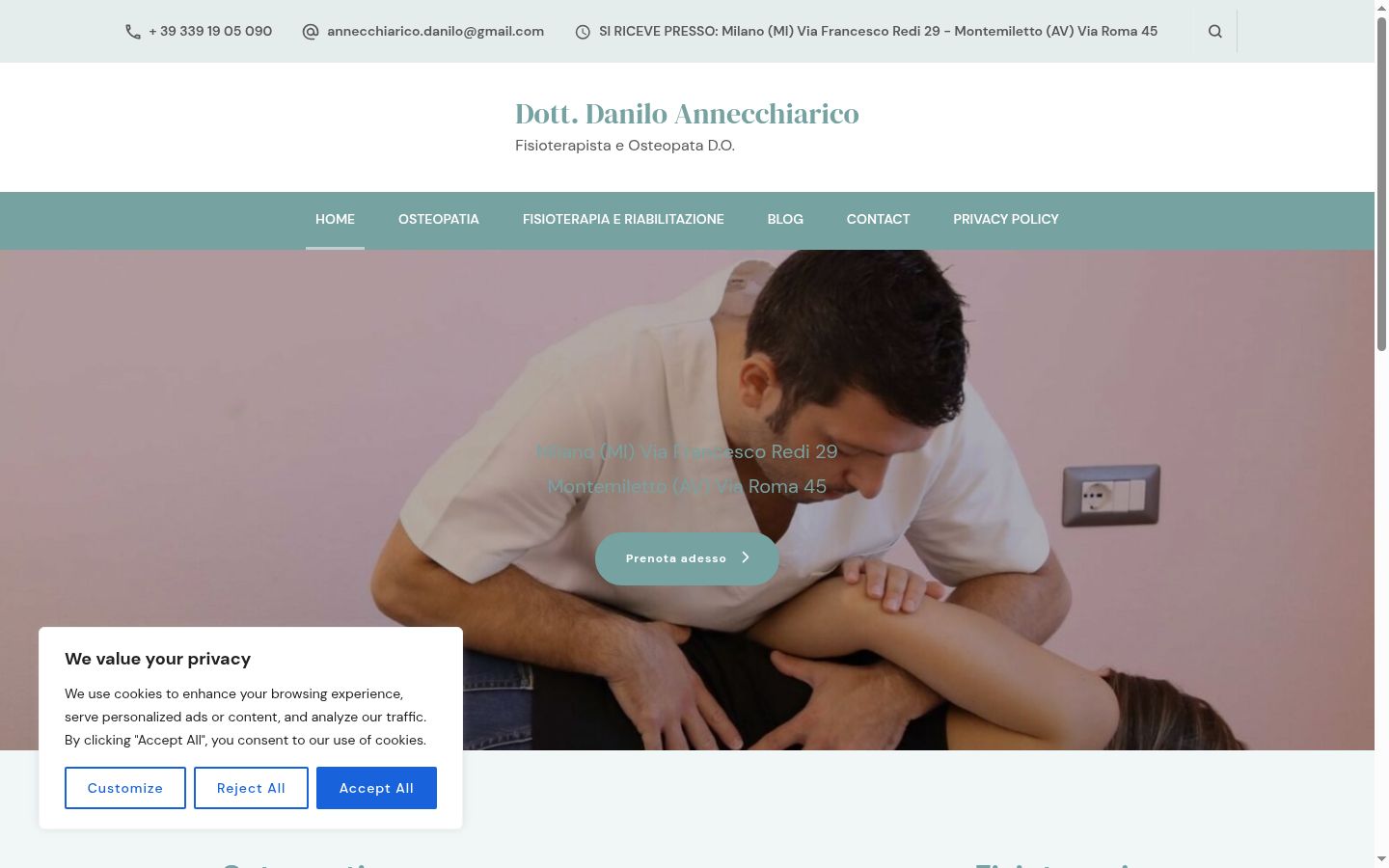 Captura de ecrã do banner de consentimento apresentado antes de qualquer interação