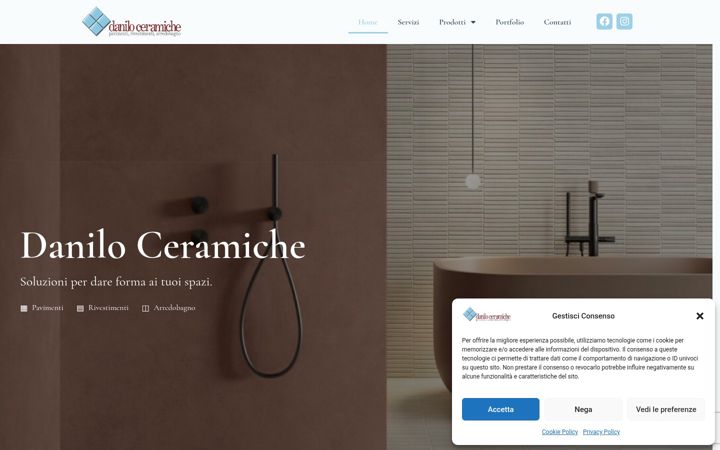 Ekraanipilt saidist daniloceramiche.it