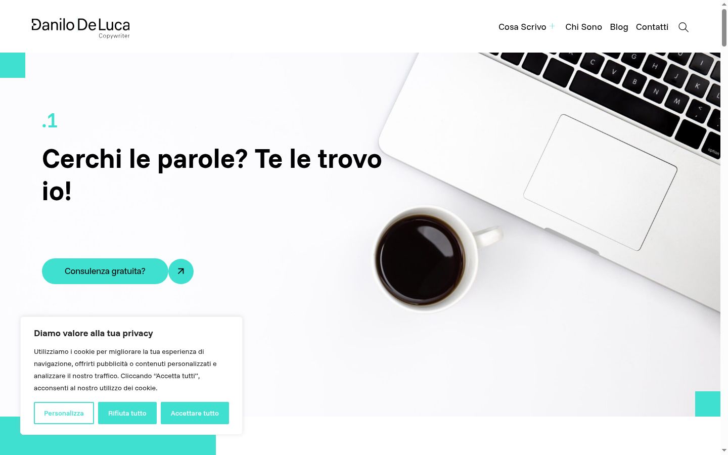 Screenshot del banner di consenso mostrato prima di qualsiasi interazione