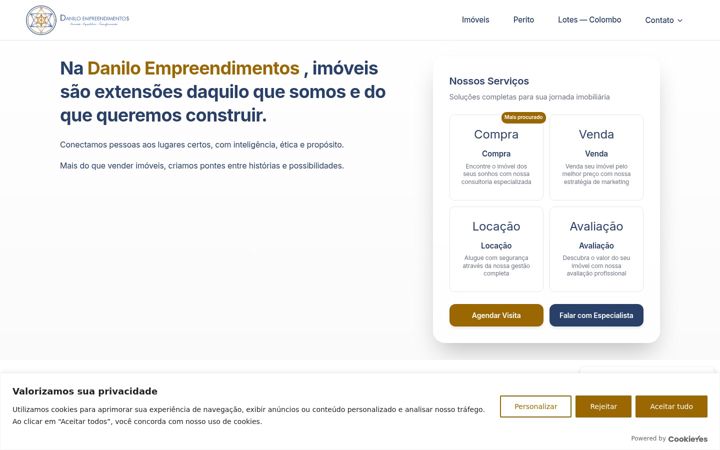 Screenshot stránky daniloempreendimentos.com.br