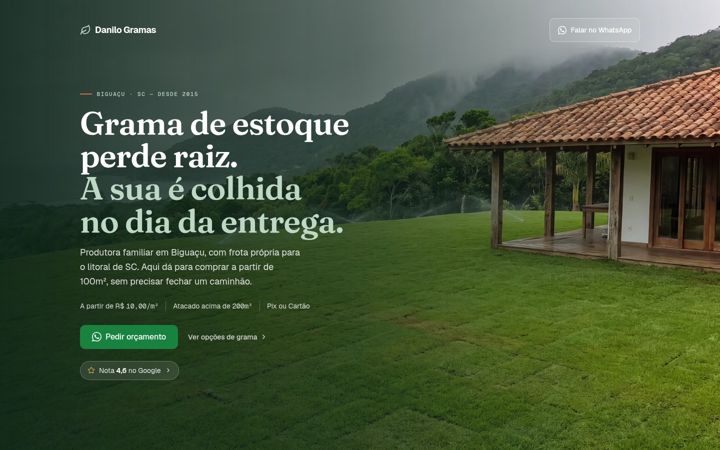 Screenshot stránky danilogramas.com.br